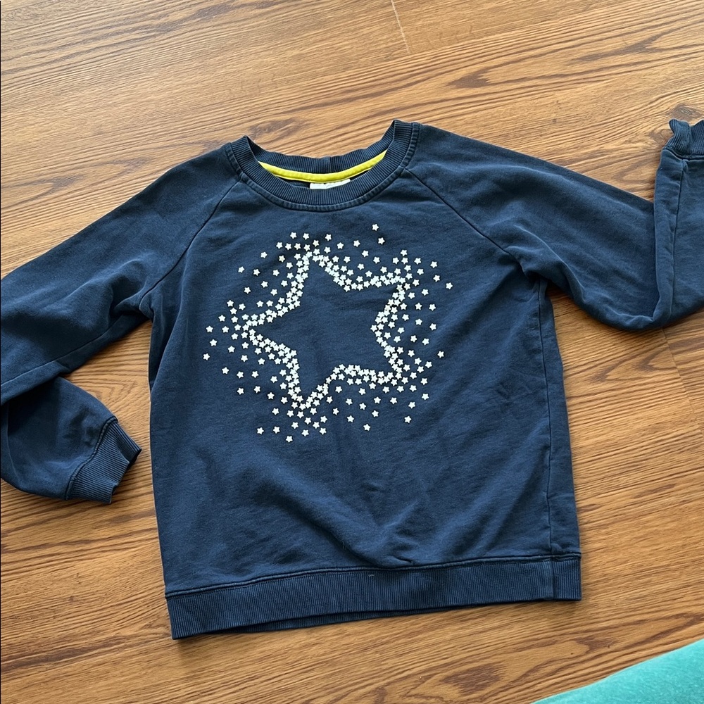 Hanna Andersson Navy Kids Sweatshirt with Star Stud Design